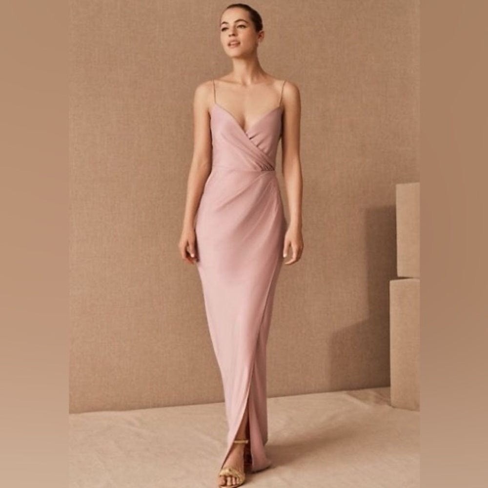 SACHIN & BABI FREYA V Neck Pink Rose Maxi Gown Bridesmaid Size 2